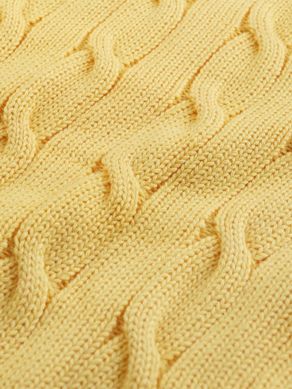 logo-embroidered cable-knit jumper