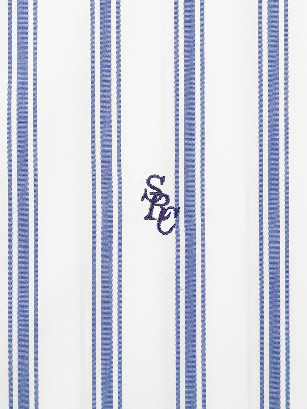 logo-embroidered striped shirt