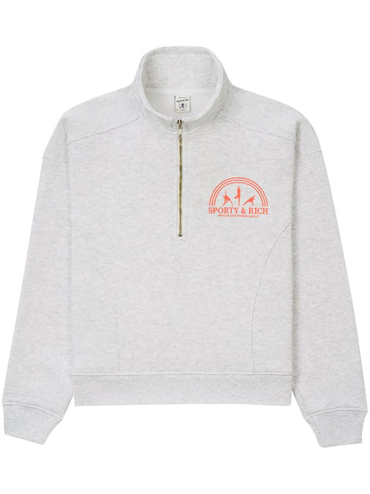 logo-print zip-up jumper