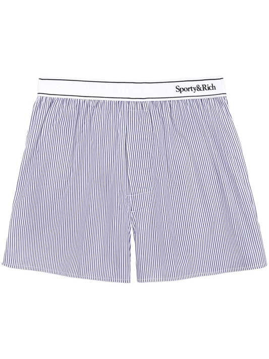 short rayé taille mi-haute