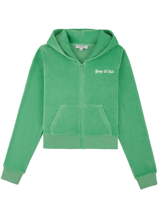 Sweat à capuche en coton avec logo italique