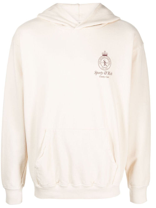 Sweat à capuche en coton avec logo imprimé