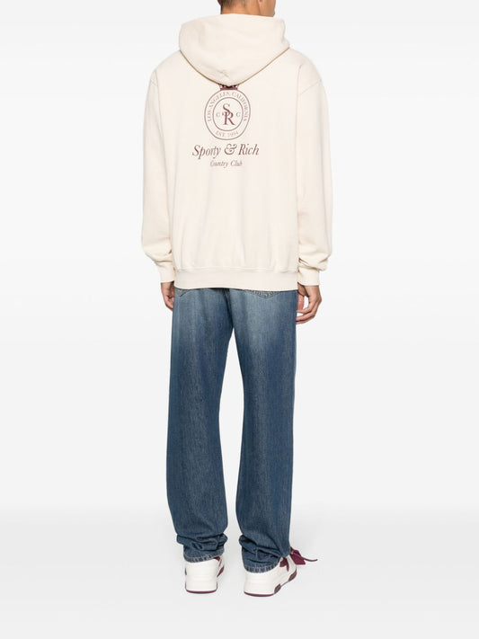 Sweat à capuche en coton avec logo imprimé
