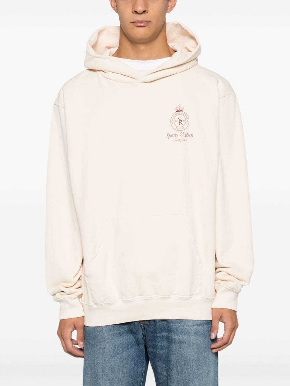 Sweat à capuche en coton avec logo imprimé