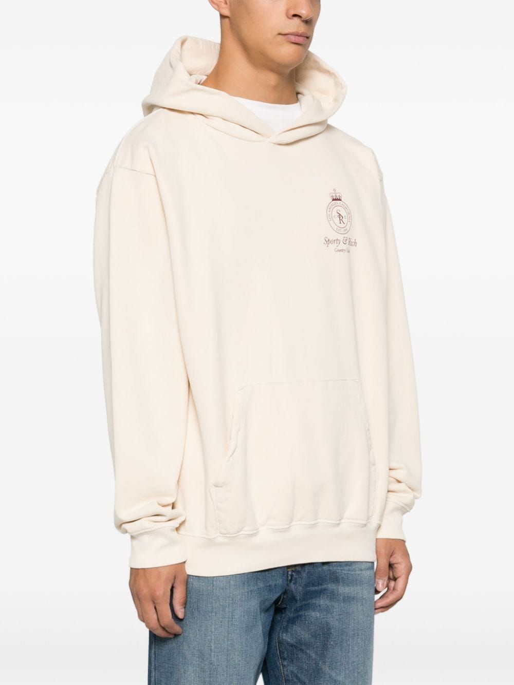 Sweat à capuche en coton avec logo imprimé