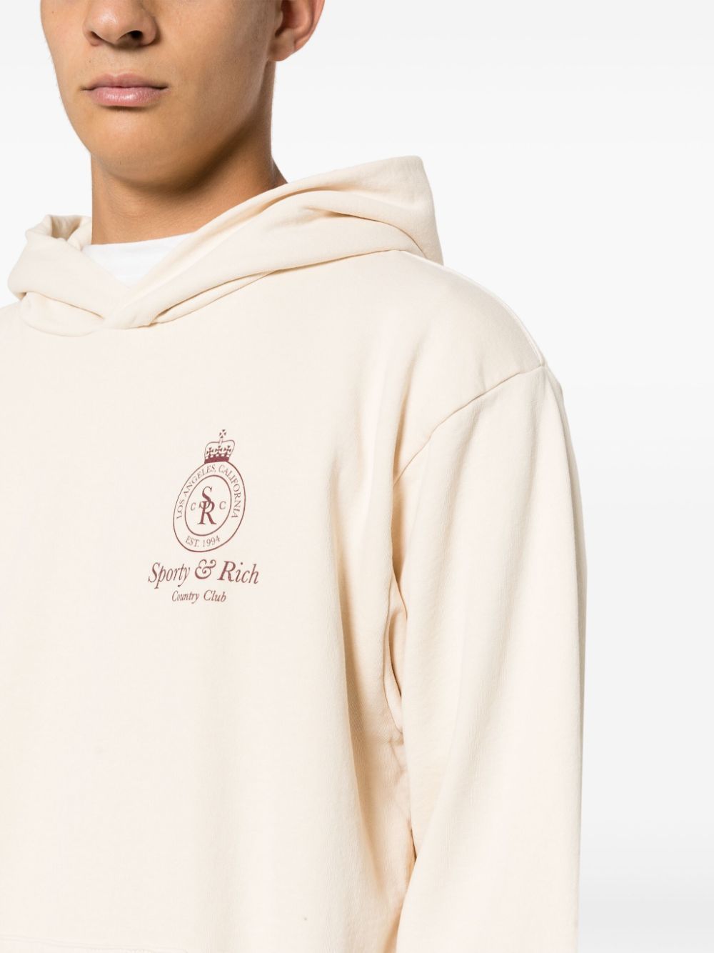 Sweat à capuche en coton avec logo imprimé