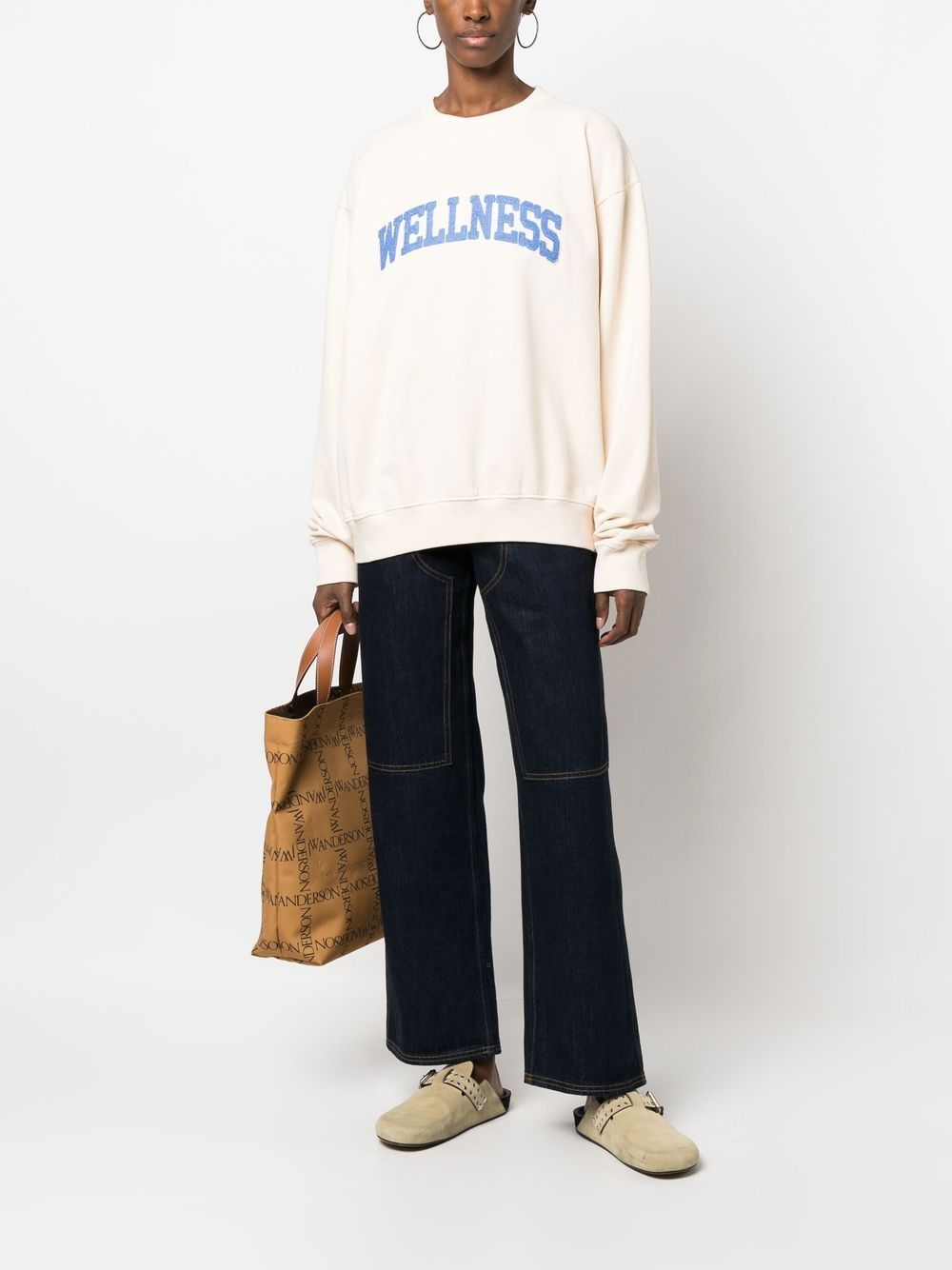 Wellness-appliquÃ© cotton sweatshirt