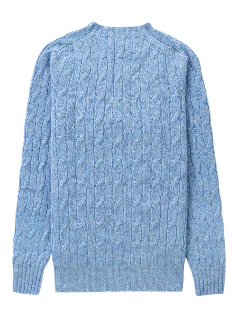 logo-embroidered cable-knit jumper