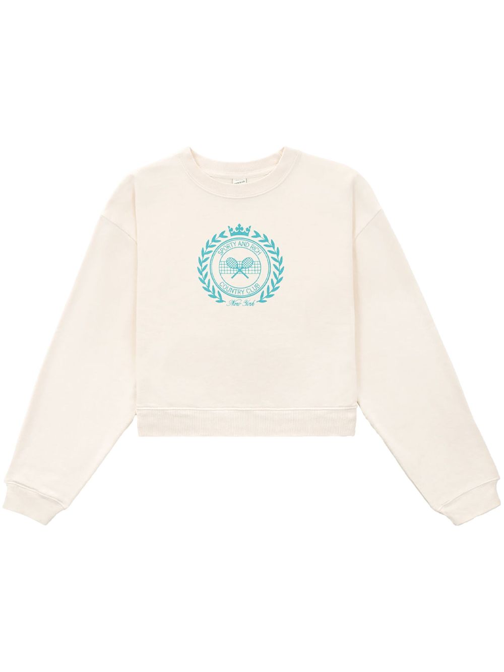 sweat-shirt court en coton avec imprimé logo