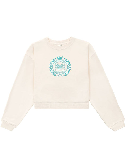 sweat-shirt court en coton avec imprimé logo