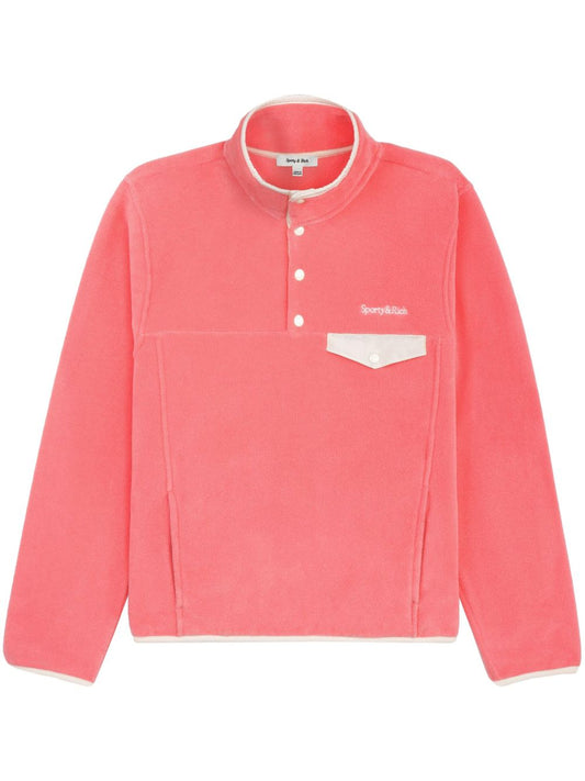 sweat-shirt polaire avec logo brodé