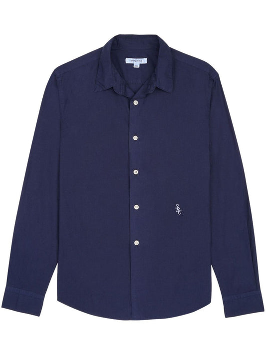 logo-embroidered cotton shirt