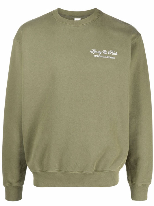 Sweat-shirt en coton avec imprimé logo script