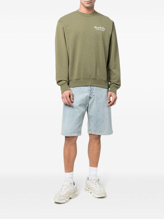 Sweat-shirt en coton avec imprimé logo script