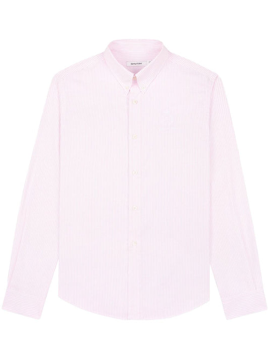 striped button-up shirt