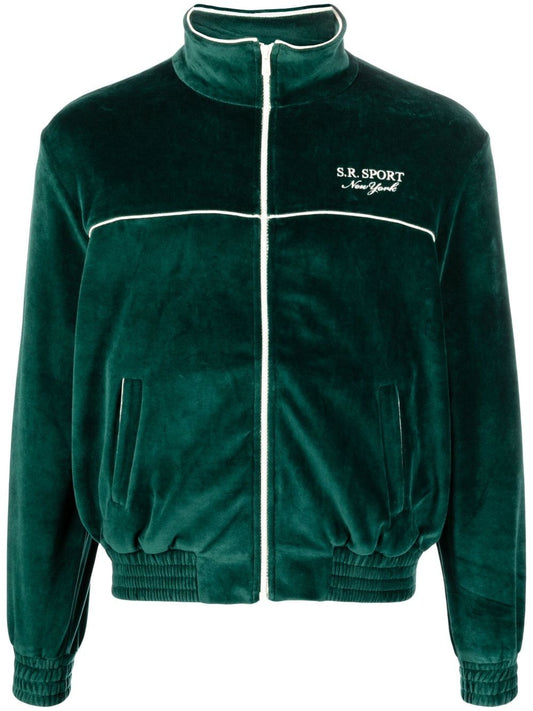 sweat zippé avec logo brodé