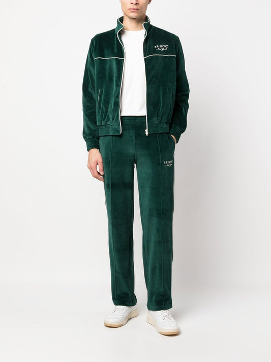 sweat zippé avec logo brodé