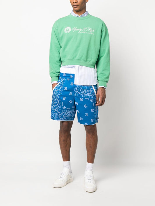 sweat-shirt court à imprimé logo