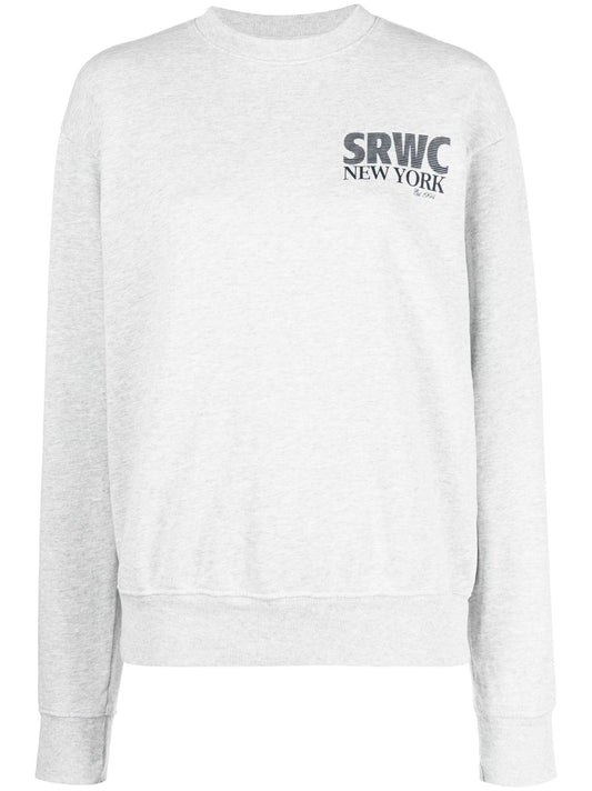 sweat-shirt en coton mélangé à imprimé slogan