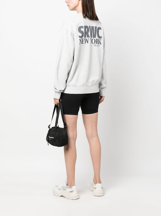 sweat-shirt en coton mélangé à imprimé slogan