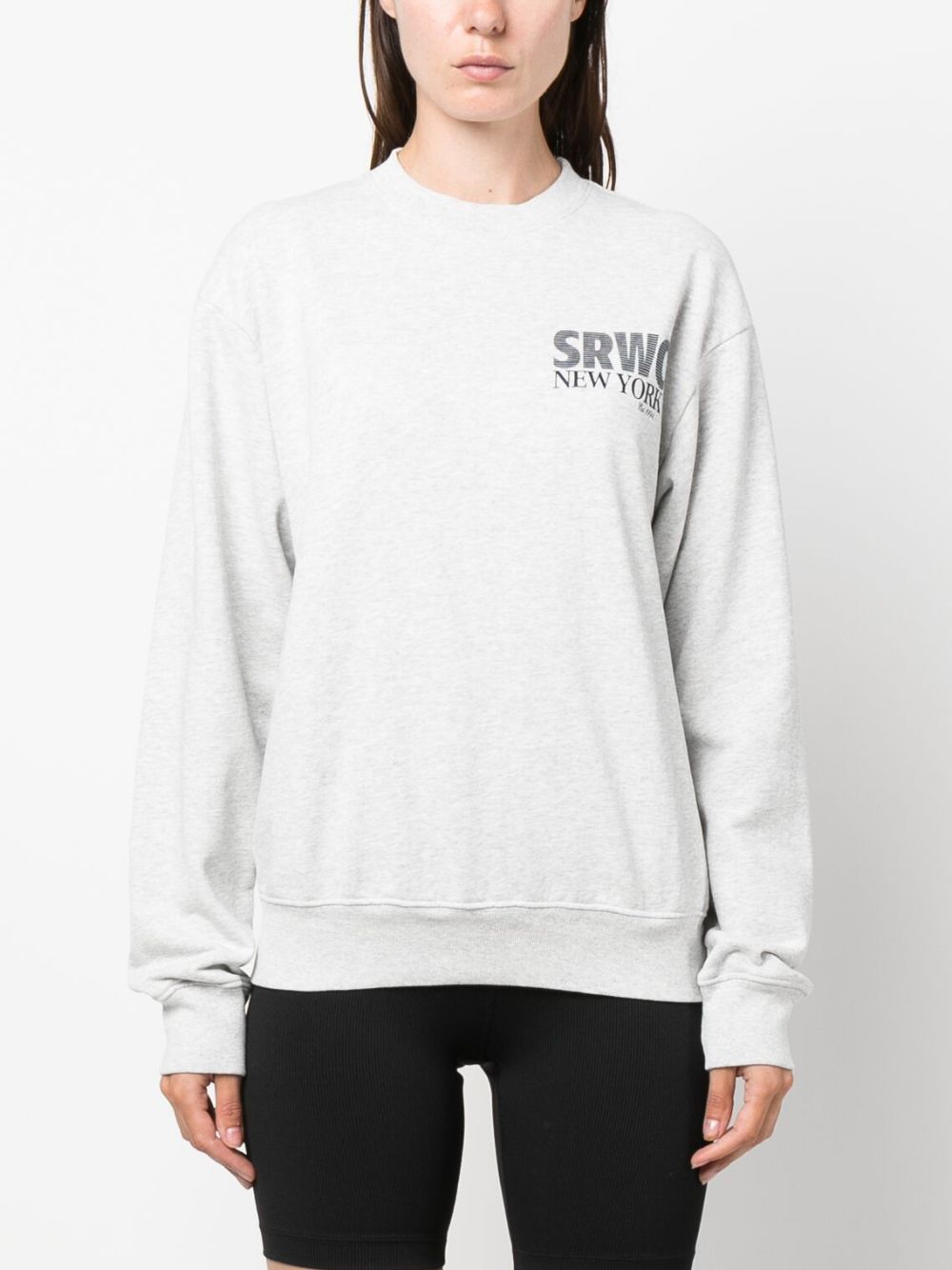 sweat-shirt en coton mélangé à imprimé slogan