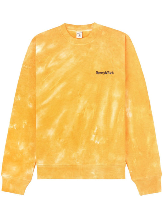 sweat-shirt tie-dye avec logo brodé