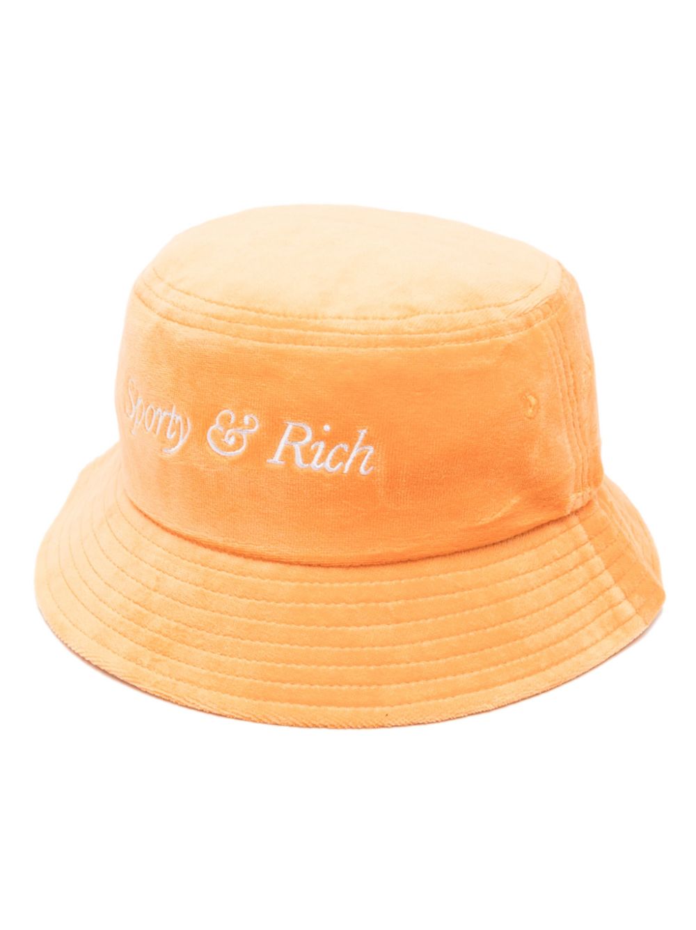 chapeau bob en velours de coton avec logo brodé
