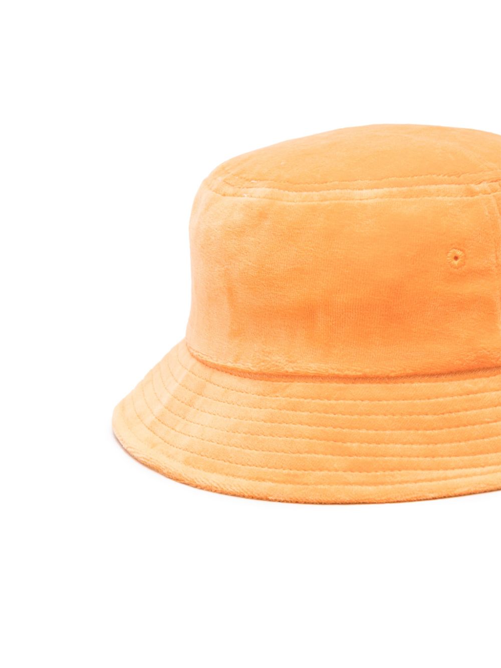 chapeau bob en velours de coton avec logo brodé