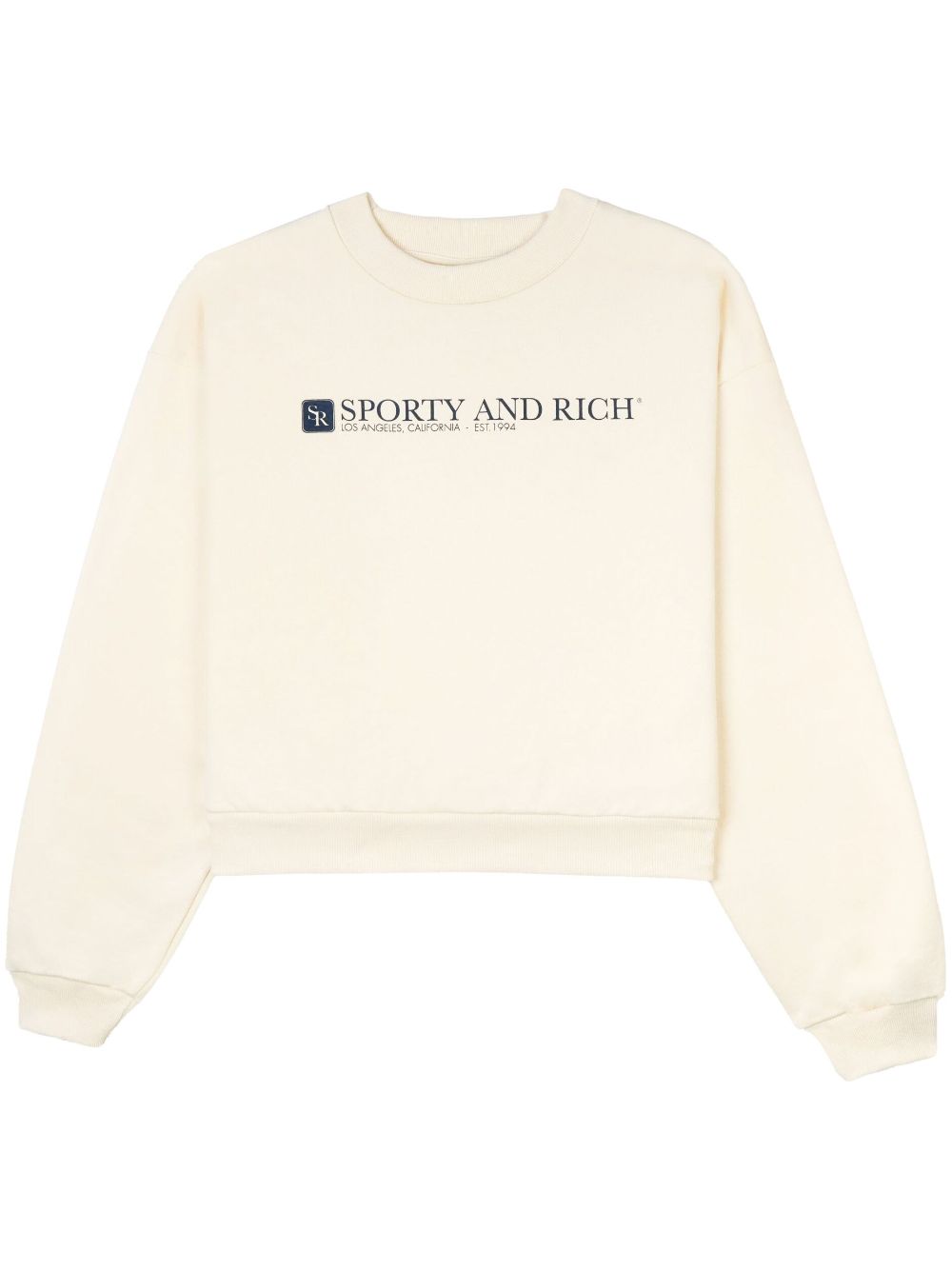 sweat-shirt court à imprimé logo
