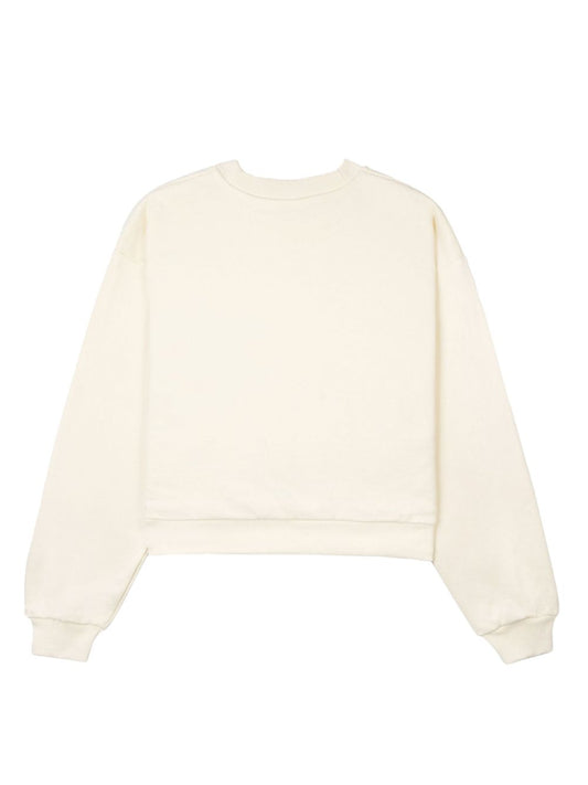 sweat-shirt court à imprimé logo