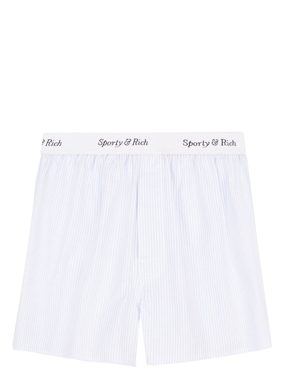 logo-waistband striped cotton shorts