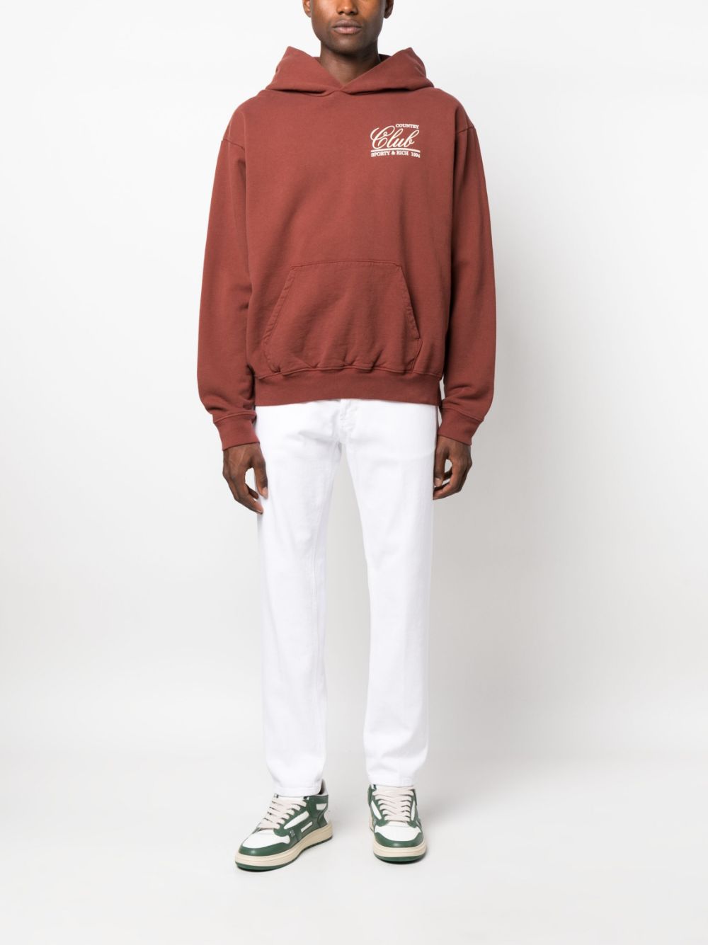 graphic-print cotton hoodie