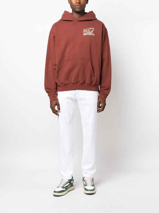 graphic-print cotton hoodie