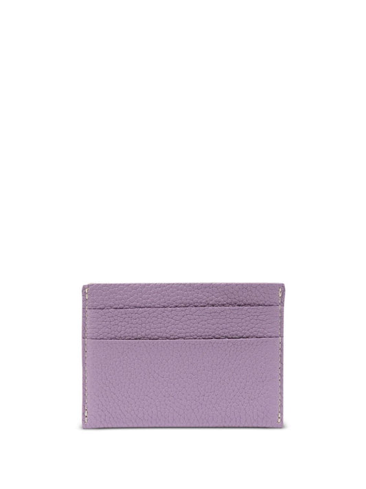 logo-stamp leather cardholder