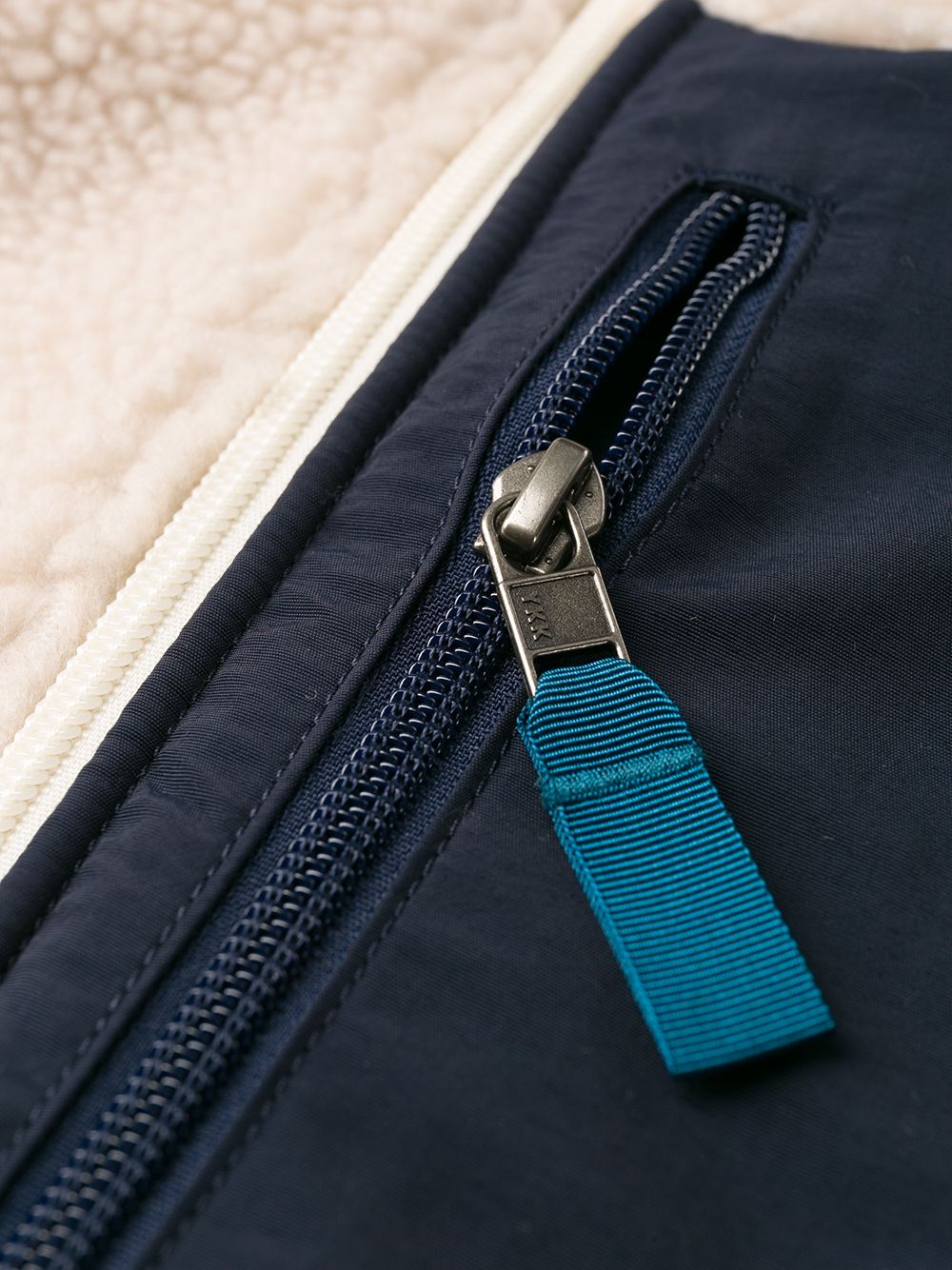 zip-up shearling jacket