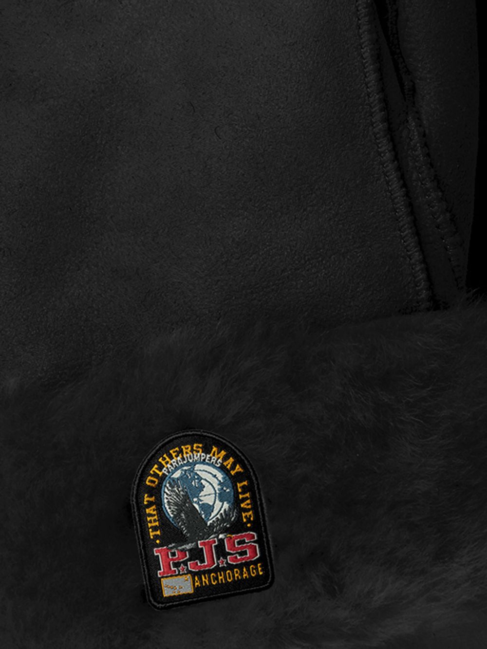 gants en peau de mouton avec patch logo